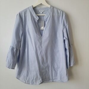 splendid women's striped top size XL Bell Sleeve Split Neck timeless